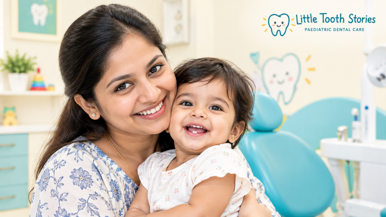 Child first dental visit at Little Tooth Stories